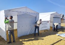 GPAA Darussalam Camp: Shelter and Hope for the Displaced in Gaza GPAA volunteers building tents at the California Darus Salam Camp shelter project for displaced families in Gaza